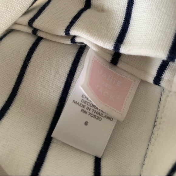 Janie and Jack Striped Classic Garden Dress w Pink Rosette - Picture 7 of 9